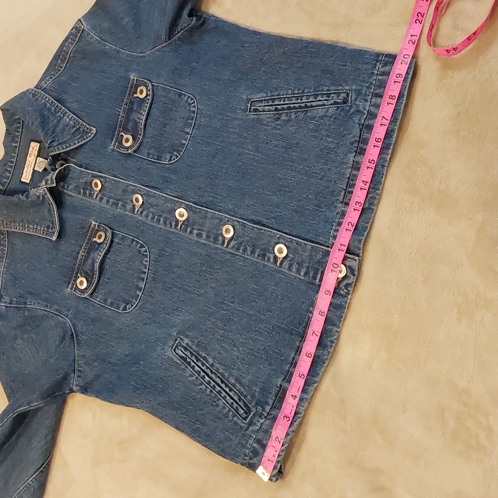 Vintage 80's JAMAICA BAY Blue Denim Button Up Jean Jacket Womens Size L - Picture 10 of 12